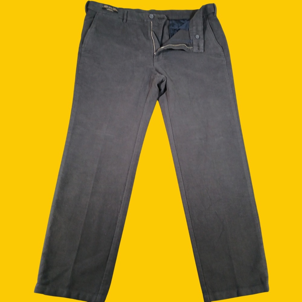M&S Moleskin Trousers Pants Mens 40x31 Dark Grey Nova Fides Italian Fabric New